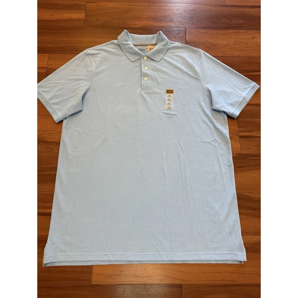 New The Foundry Supply Co. Light Blue Polo Shirt Short Sleeve Men's 2XLT Tall